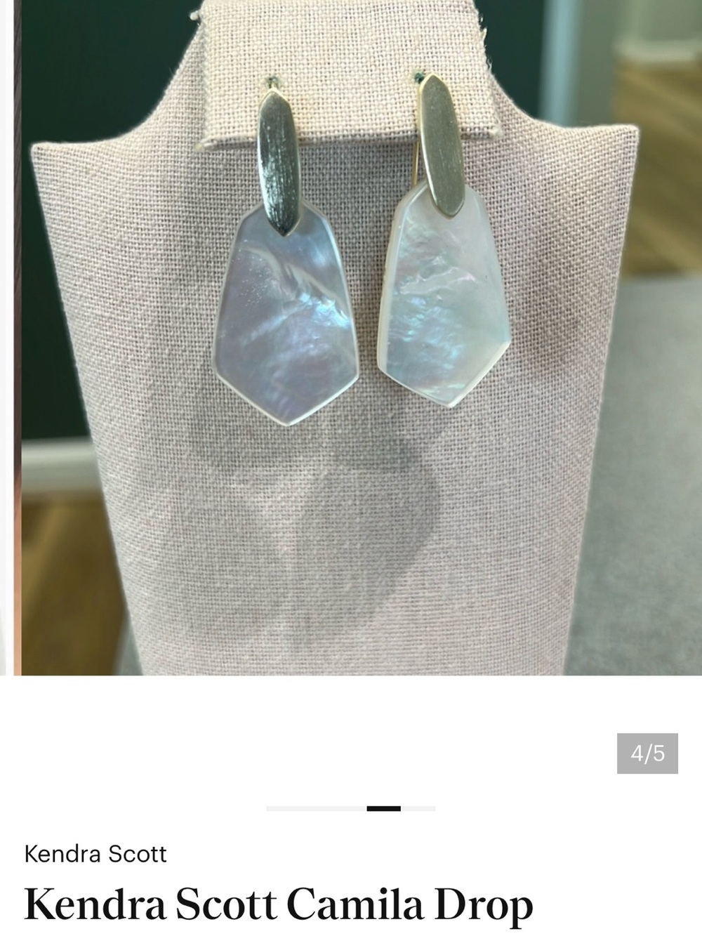 Kendra Scott Camila Drop Earrings in Iridescent Pearl with Gold Tone